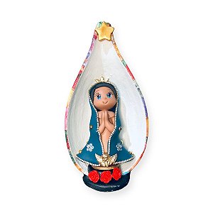 Nossa Senhora Aparecida em Biscuit Oratório Cabaça 18-21 cm