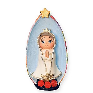 Nossa Senhora de Fátima em Biscuit Oratório Cabaça 19-21 cm