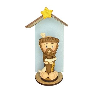 Imagem São Francisco Biscuit no Oratório MDF 12cm