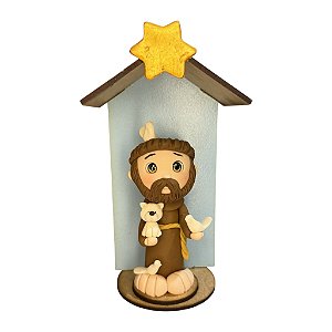 Imagem São Francisco Assis com Gato - Oratório 16cm