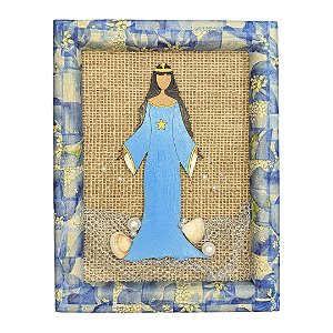 Quadro Artesanal Iemanjá 19,5x25cm - Decoração Orixás