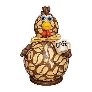 Galo em Cabaça Artesanal Cantinho do Café - 13 a 15cm