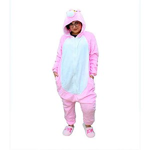 Macacão Kigurumi Pantera Cor De Rosa G