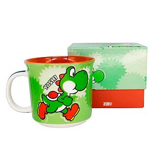 Caneca De Cerâmica Yoshi Super Mario Bros 350 ML