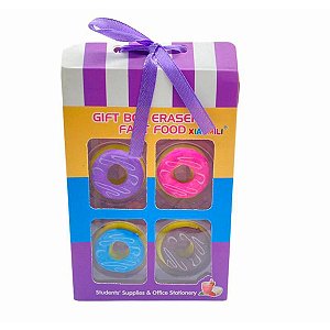 Kit 4 Borrachinhas Com Formato De Donuts