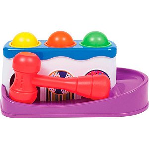 Brinquedo de Encaixar Infantil Bate Bolinha Colorido