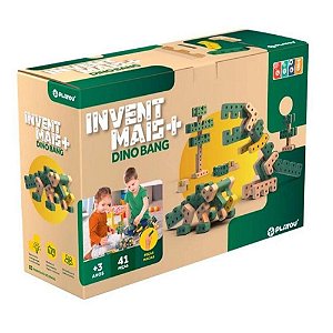 Brinquedo de montar Playou Invent Mais Dino Bang 41 peças