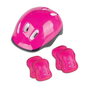 Kit Proteção Capacete Joelheira Cotoveleiras Feminino