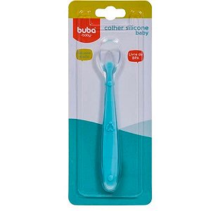 Colher Silicone Buba Baby Azul