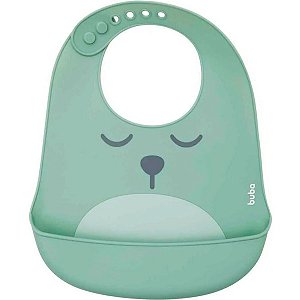 Babador De Silicone Com Pega Migalhas Gumy Verde Buba