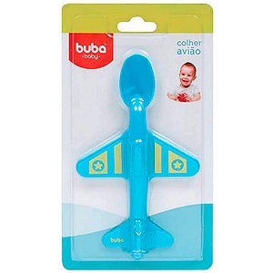 Colher Aviãozinho Para Bebê Azul Buba Baby