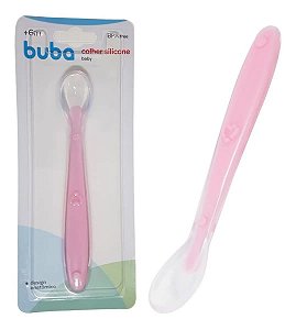 Colher Silicone Buba Baby Rosa