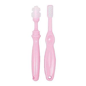 Kit Massageador e Escova Dental Com Escudo Buba Rosa