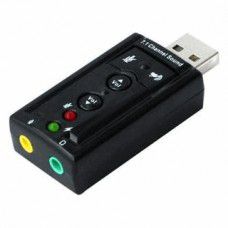 Placa De Som Usb 7.1 Adaptador De Audio P2 Fone Pc Notebook Cor Preto