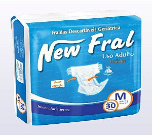 Fralda Geriátrica NEW FRAL M - FARDO COM 120 TIRAS