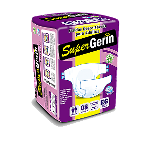 Fralda Geriátrica SUPER GERIN EG - FARDO COM 80 TIRAS