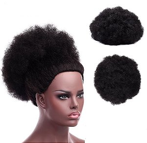 Aplique Coque crespo Afro Puff - Fibra Orgânica