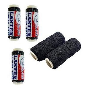 Fio De Lastex Preto Rolo Pequeno 10m Para Mega Hair