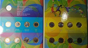 Moedas Olimpíadas 1 Real Álbum com 16 moedas FC Brinde Moeda Beija-flor FC