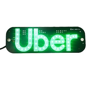 Placa Led Painel Luminoso 5v Uber 2 Ventosas COR VERDE