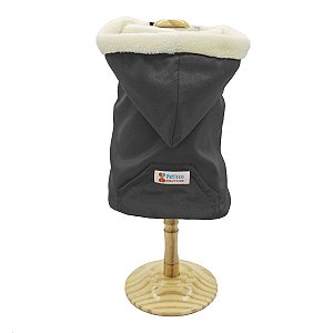 Roupa Pet para Cães Capa Blusa Pet Capuz Pelúcia Virtus Inverno Petisco