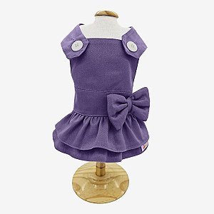 Roupa Pet para Cães Vestido Pet Babados Laço Puro Algodão Petisco