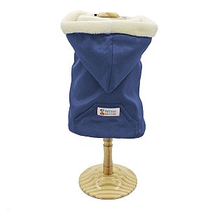 Roupa Pet para Cães Capa Blusa Pet Capuz Pelúcia Virtus Inverno Petisco
