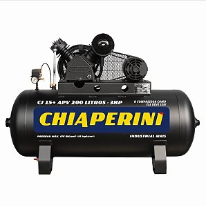 Compressor de ar alta pressão 15 pcm 200 litros  CJ 15+ APV 200L - Chiaperini