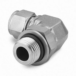 Cotovelo Macho BSP Dupla Anilha em Aço inox 316