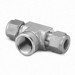 Te Fêmea Central NPT Anilha simples em Aço Inox 316