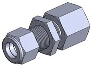 Conector Fêmea Para Painel Anilha simples em Aço Inox 316