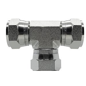 Te União Fêmea Giratória JIC 37 em Aço Inox 316