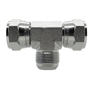 Te Fêmea Fêmea Giratória JIC 37 Central em Aço Inox 316