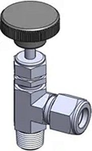 Válvula Agulha Angular Macho NPT Dupla Anilha 1000 PSI em Aço Inox 316