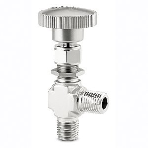 Válvula Agulha Angular Macho NPT 1000 PSI em Aço Inox 316