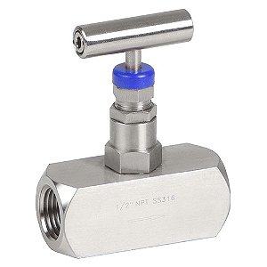 Válvula Agulha Fêmea NPT 6500 PSI em Aço Inox 316
