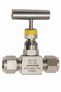 Válvula Agulha Anilha Simples 3500 PSI em Aço Inox 316