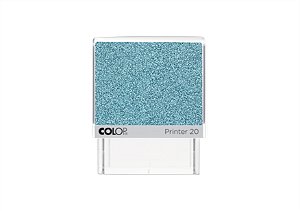 Carimbo Glitter Azul Pastel