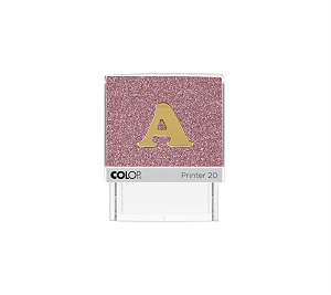 Carimbo Glitter Rosa Pastel Personalizado