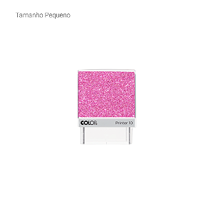Carimbo Pequeno Glitter Rosa Chiclete
