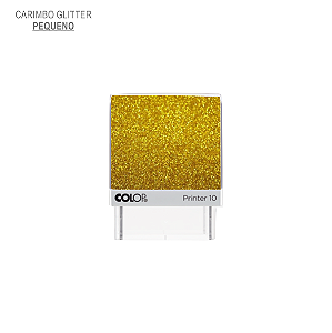Carimbo Pequeno Glitter Dourado