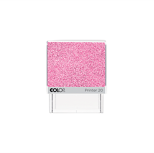 Carimbo Glitter Rosa Chiclete