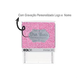 Carimbo Glitter com Placa de Personalizada