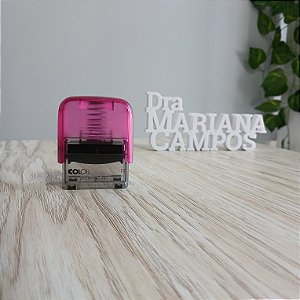 Carimbo Colop C20 + Letreiro de Mesa Branco