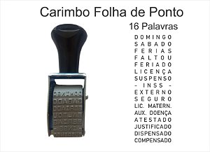 Carimbo Manual Folha Ponto 16 palavras