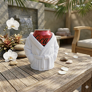 Porta Lata ou Objeto Roupão Branco