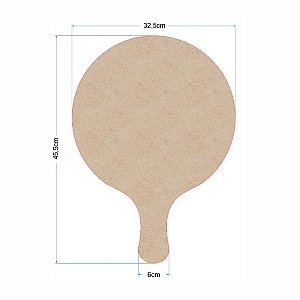 Pá Para Pizza De Madeira Naval 6mm - 32,5 Cm