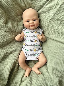 Bebê Reborn Silicone Sólido Isaque 35 cm