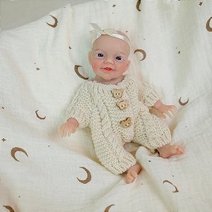 Mini Bebê Reborn Silicone Macio e Molinha 20cm