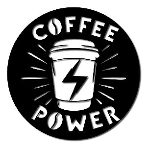 Aplique de Parede Café Coffee Power Em Madeira